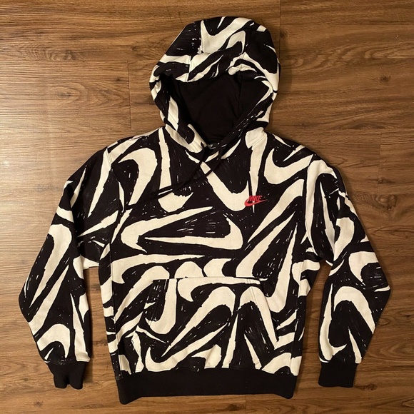 Nike Other - Nike Sportswear Club Pullover Hoodie Black White M